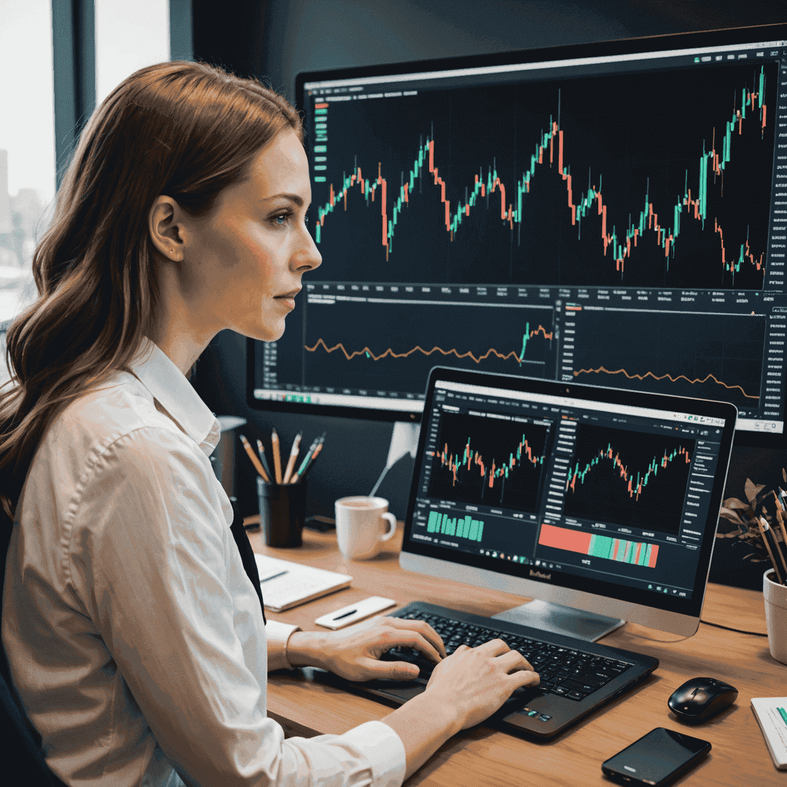 Education center showcasing various trading strategies, market analysis techniques, and investment principles through tutorials, webinars, and articles